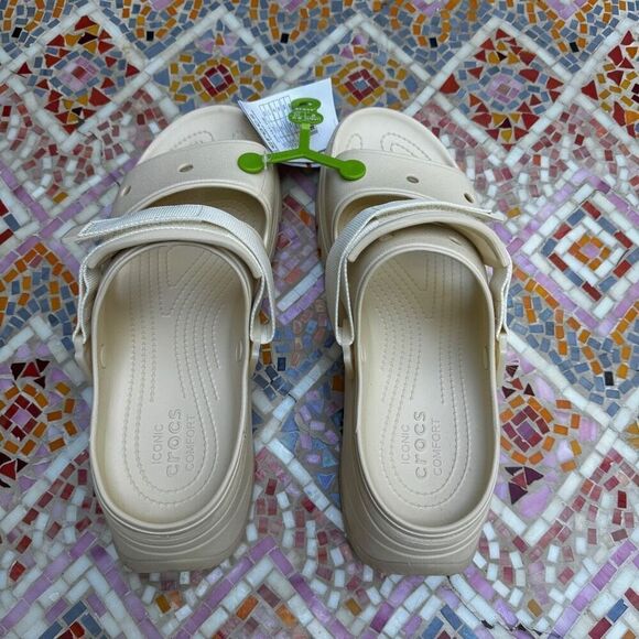 Size M 11 / W 13 Crocs Classic Hiker Xscape Chunky Platform Sandals Vanilla Shoe - Picture 8 of 14